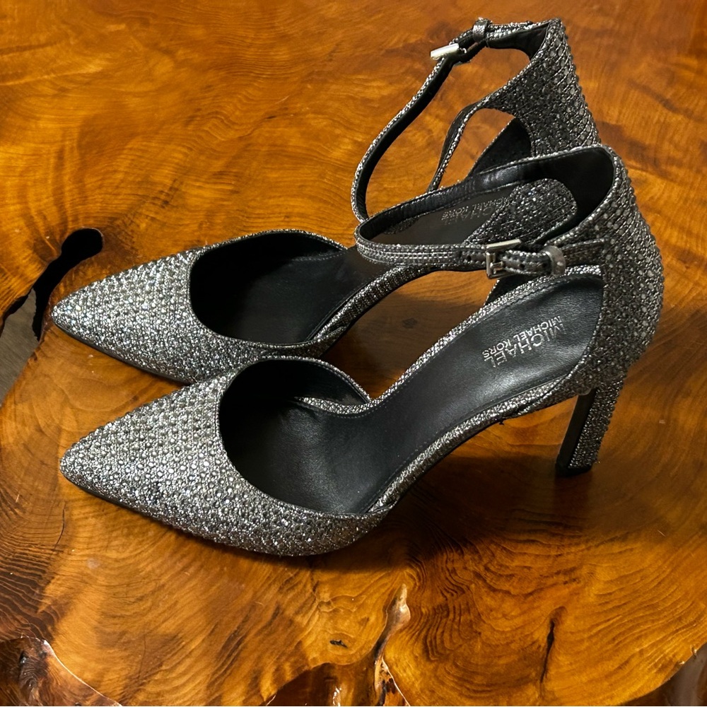 MICHAEL Michael Kors sparkle bling rhinestone Flex Ankle Strap Heels